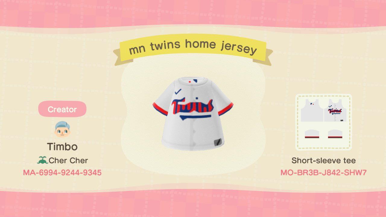 Animal Crossing Design Code: MO-BR3B-J842-SHWY MN TWINS HOME JERSEY
