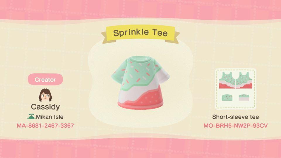 Animal Crossing Design Code: MO-BRH5-NW2P-93CV Sprinkle Tee
