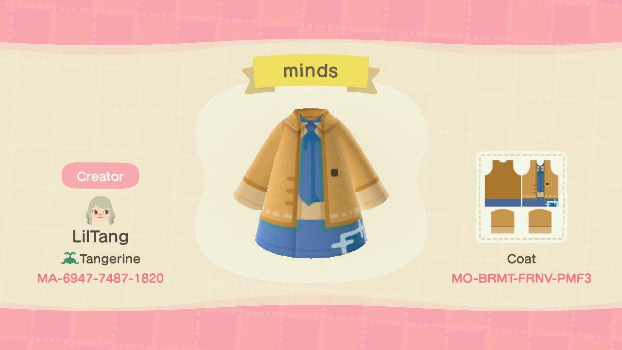 Animal Crossing Design Code: MO-BRMT-FRNV-PMF3 minds coat