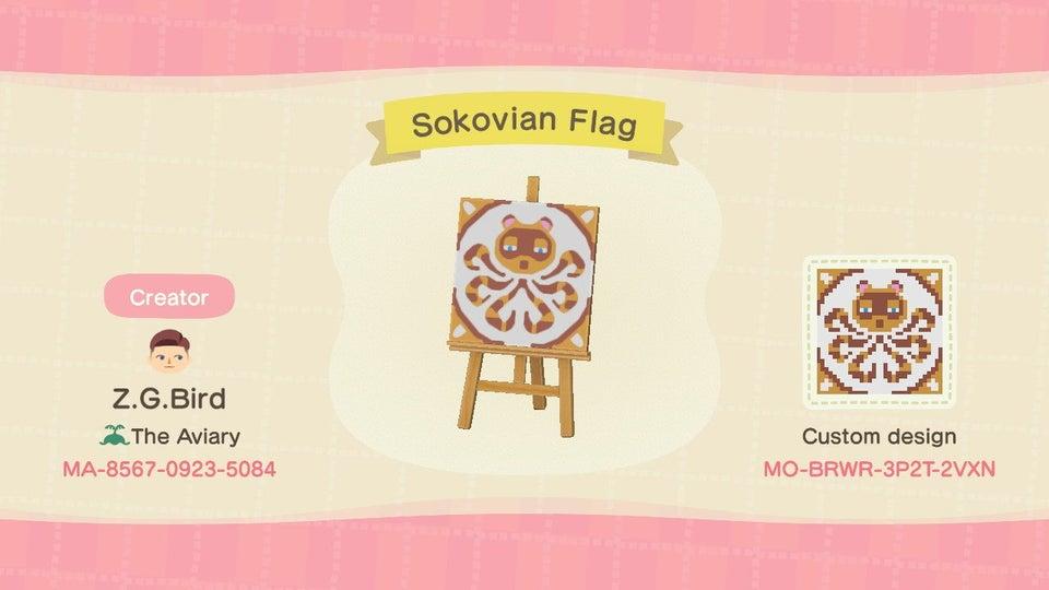 Animal Crossing Design Code: MO-BRWR-3P2T-2VXN Sokovian Flag