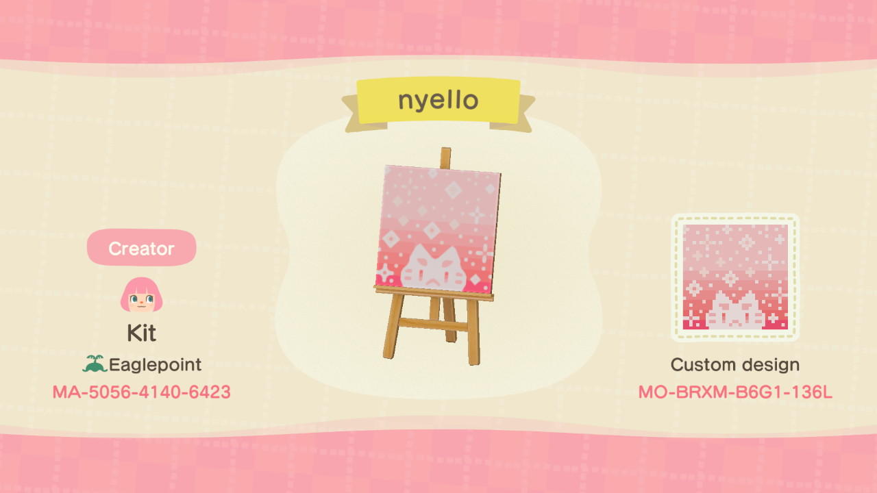Animal Crossing Design Code: MO-BRXM-B6G1-136L nyello