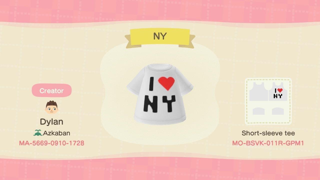 Animal Crossing Design Code: MO-BSVK-011R-GPM1 I Heart New York