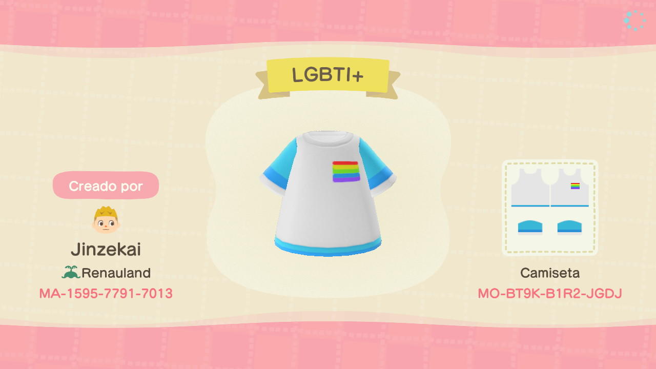 Animal Crossing Design Code: MO-BT9K-B1R2-JGDJ LGBTI+