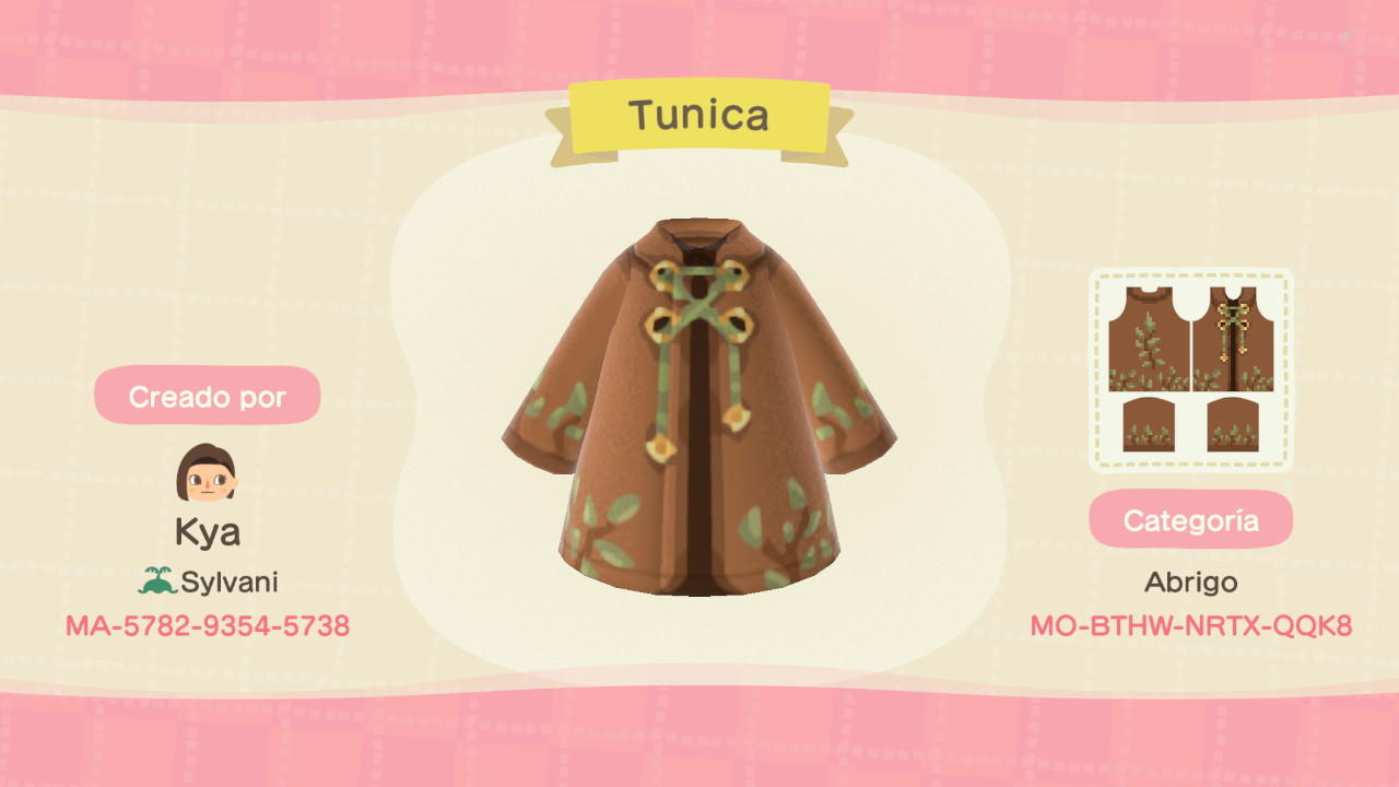 Animal Crossing Design Code: MO-BTHW-NRTX-QQK8 Tunica