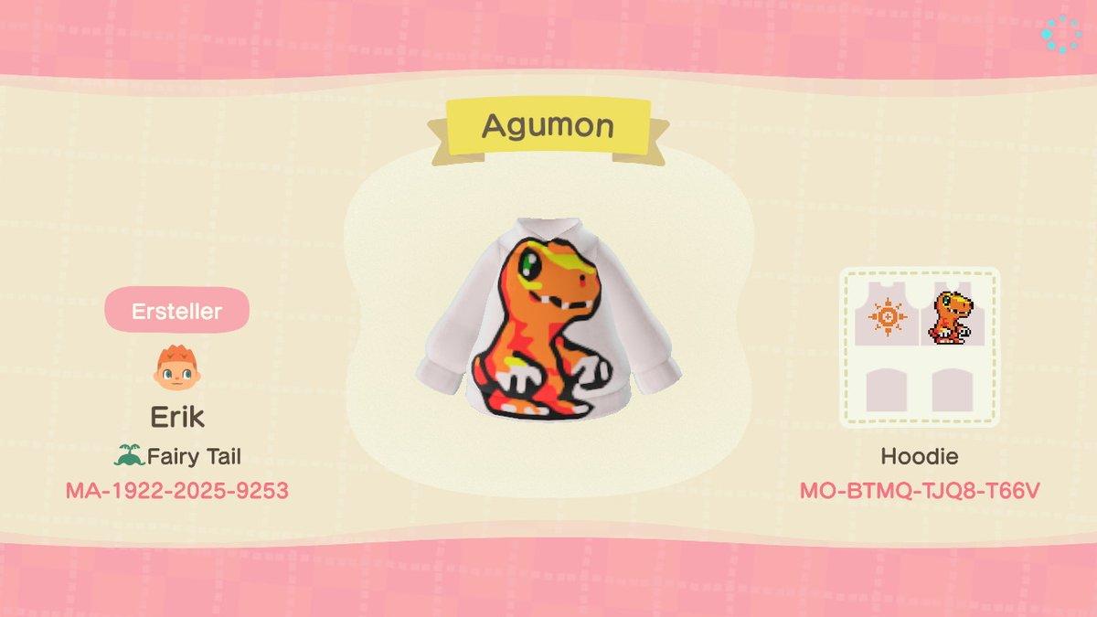 Animal Crossing Design Code: MO-BTMQ-TJQ8-T66V Agumon (Digimon)