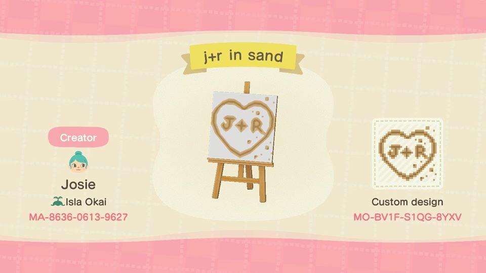 Animal Crossing Design Code: MO-BV1F-S1QG-8YXV J+R In Sand
