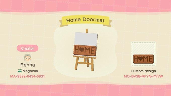 Animal Crossing Design Code: MO-BV38-RFYN-YYVW Home Doormat 3
