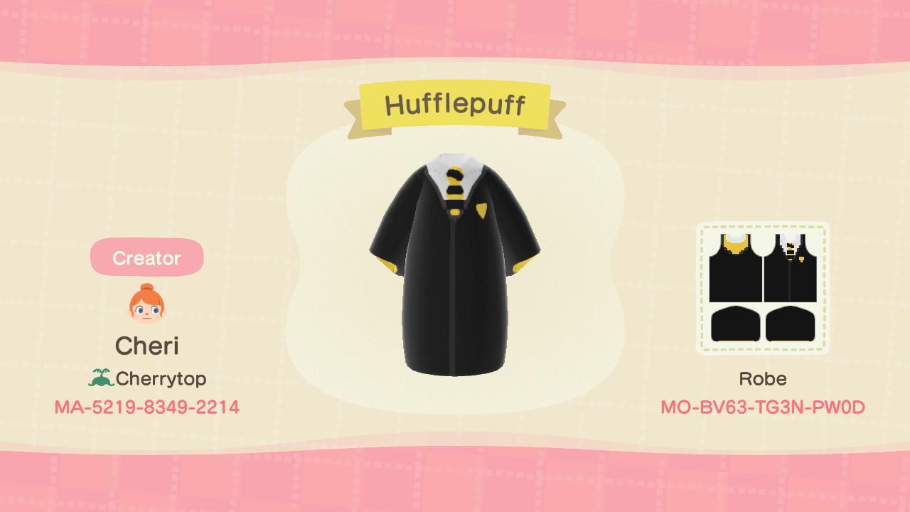 Animal Crossing Design Code: MO-BV63-TG3N-PW0D Hufflepuff