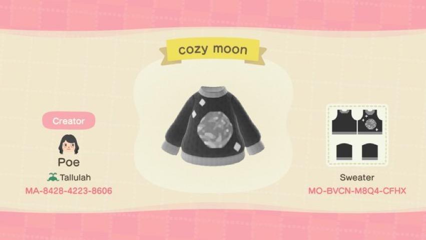 Animal Crossing Design Code: MO-BVCN-M8Q4-CFHX cozy moon