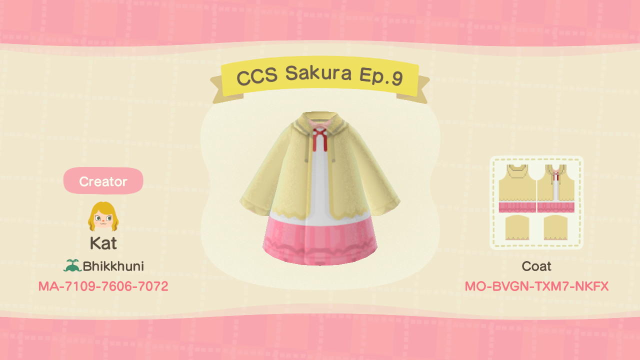 Animal Crossing Design Code: MO-BVGN-TXM7-NKFX CCS Sakura Episode 9