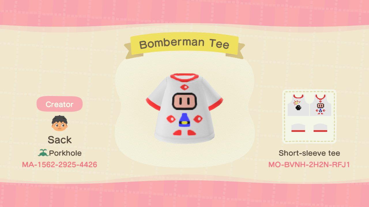 Animal Crossing Design Code: MO-BVNH-2H2N-RFJ1 Bomberman Tee
