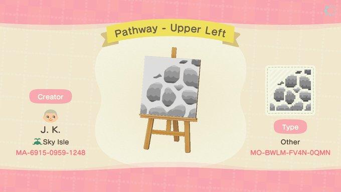 Animal Crossing Design Code: MO-BWLM-FV4N-0QMN Pathway - Upper Left