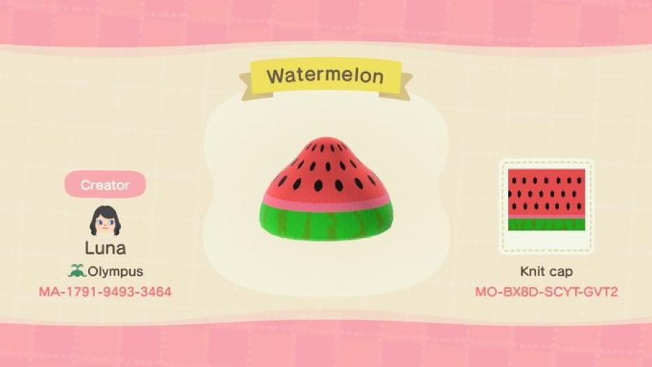 Animal Crossing Design Code: MO-BX8D-SCYT-GVT2 Watermelon