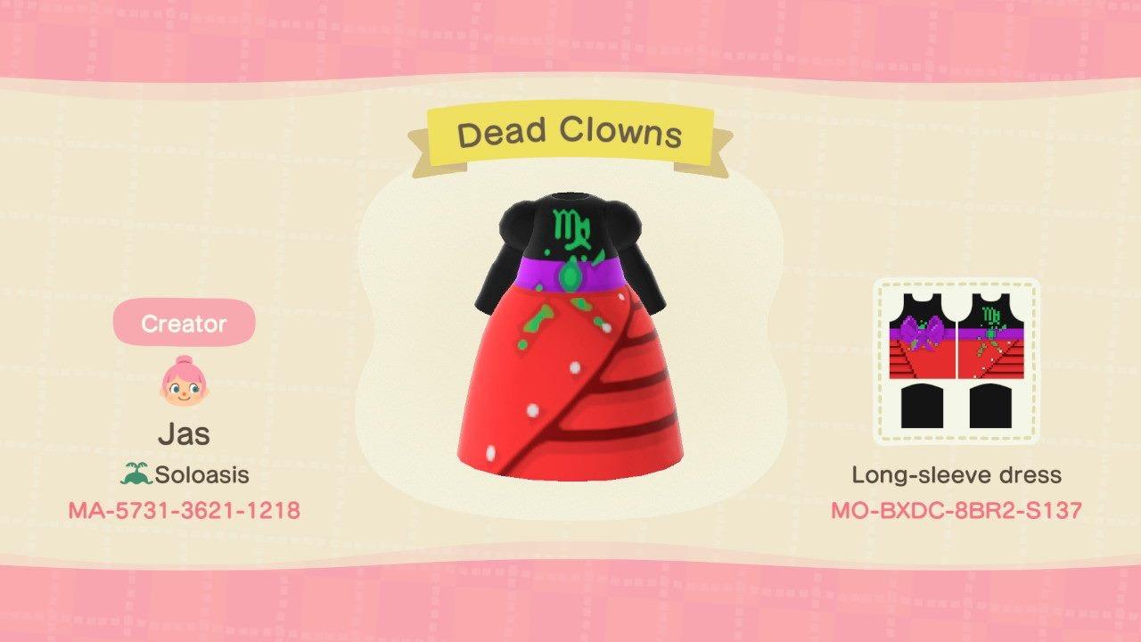 Animal Crossing Design Code: MO-BXDC-8BR2-S137 Dead Clowns