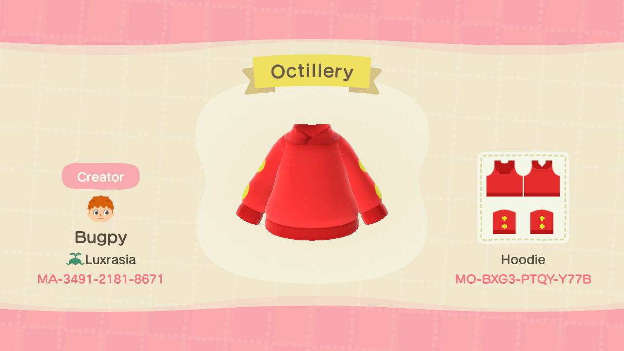 Animal Crossing Design Code: MO-BXG3-PTQY-Y77B Octillery