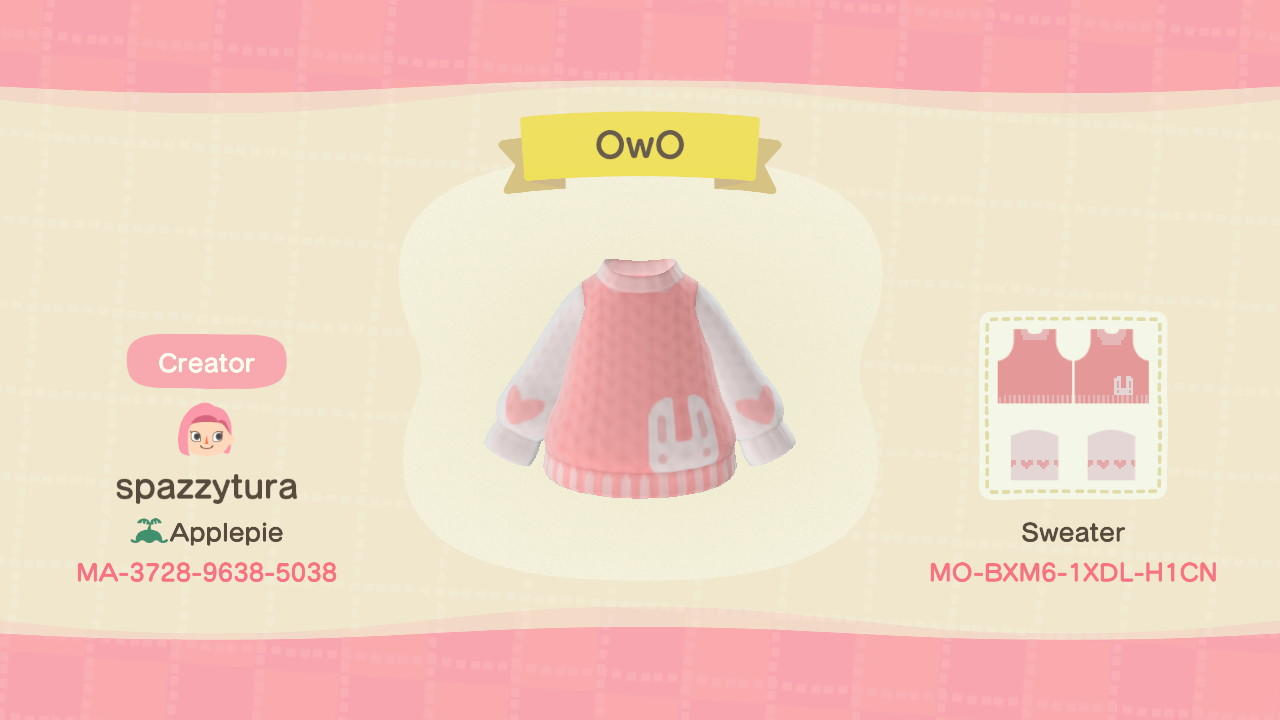 Animal Crossing Design Code: MO-BXM6-1XDL-H1CN OwO