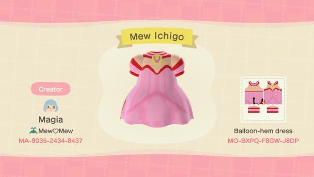Animal Crossing Design Code: MO-BXPQ-F8GW-J8DP Mew Ichigo