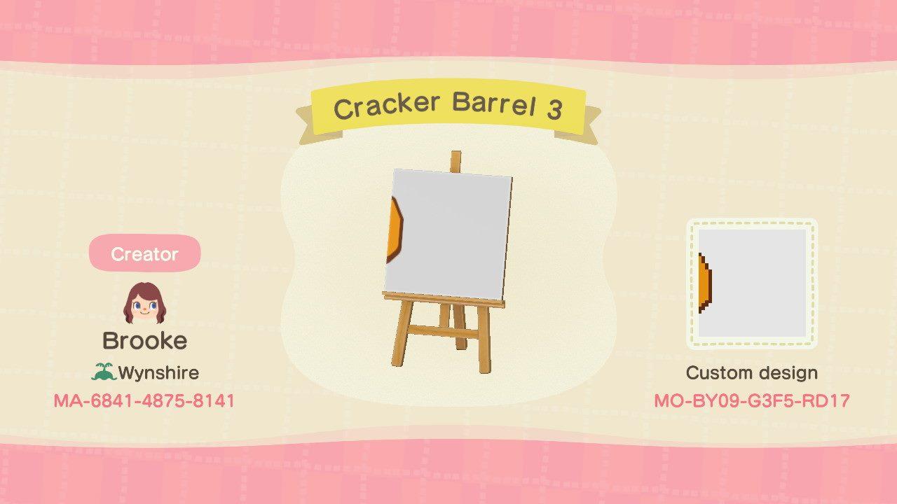 Animal Crossing Design Code: MO-BY09-G3F5-RD17 Cracker Barrel 3