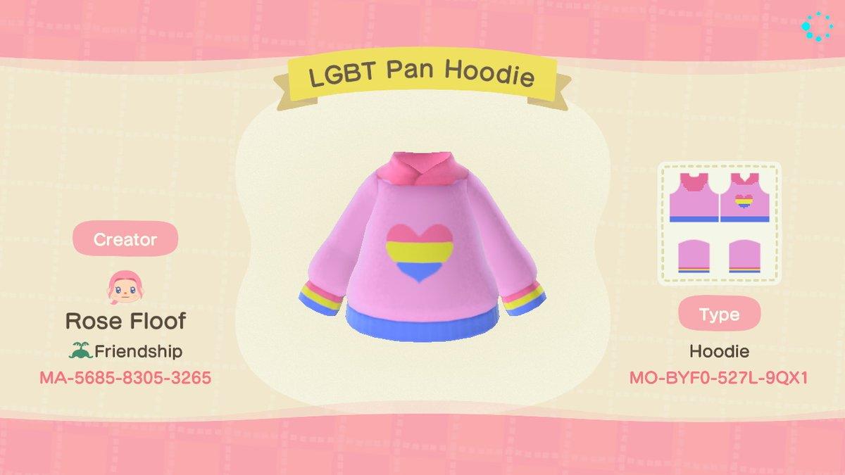 Animal Crossing Design Code: MO-BYF0-527L-9QX1 LGBT Pansexual Hood