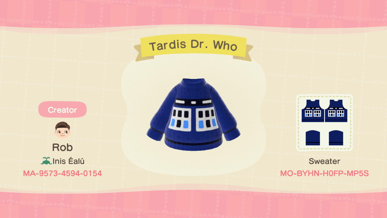 Animal Crossing Design Code: MO-BYHN-H0FP-MP5S Tardis (Dr. Who)