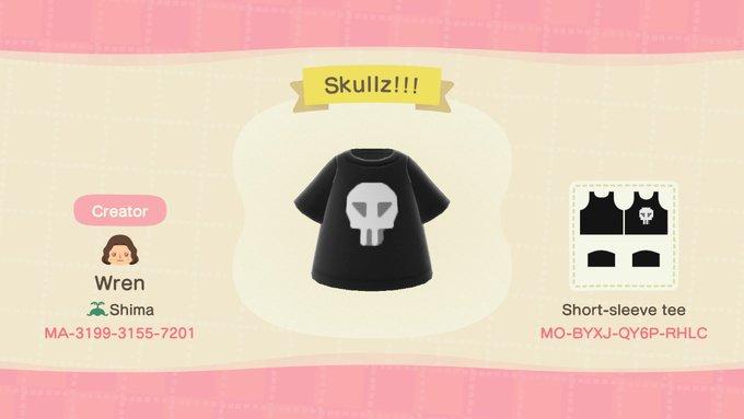 Animal Crossing Design Code: MO-BYXJ-QY6P-RHLC Skullz!!!