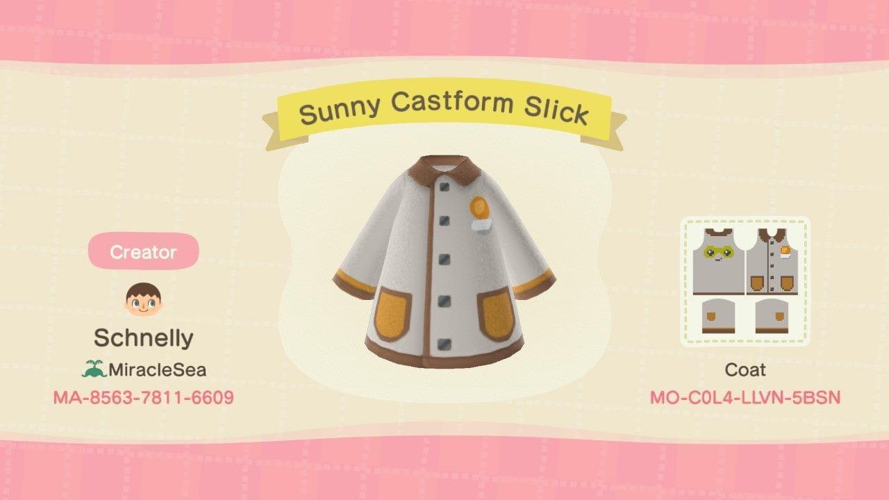 Animal Crossing Design Code: MO-C0L4-LLVN-5BSN Sunny Castform Slick