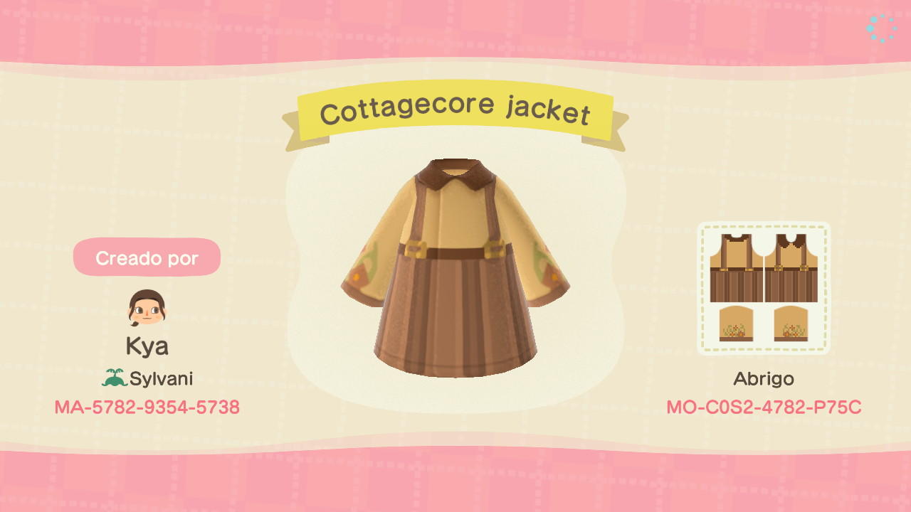 Animal Crossing Design Code: MO-C0S2-4782-P75C Cottagecore jacket
