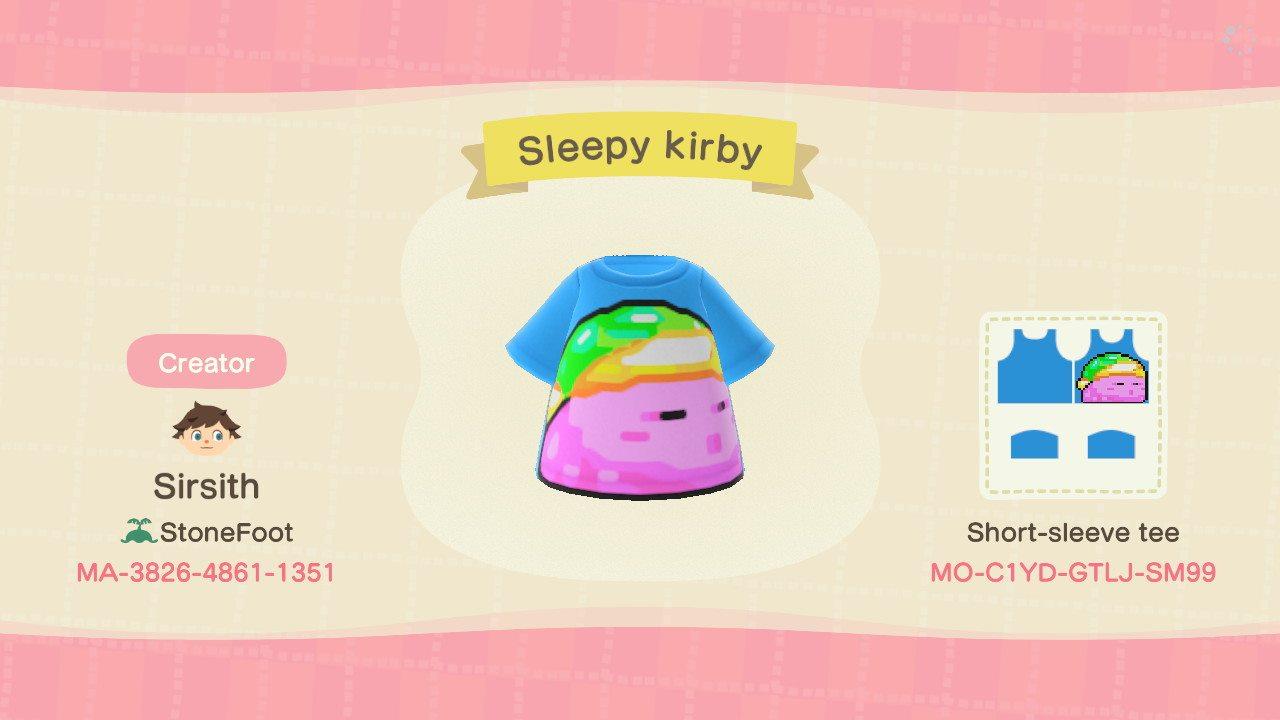 Animal Crossing Design Code: MO-C1YD-GTLJ-SM99 Sleepy Kirby