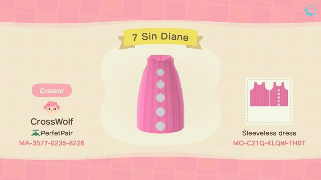 Animal Crossing Design Code: MO-C21Q-KLQW-1H0T 7 Sins Diane