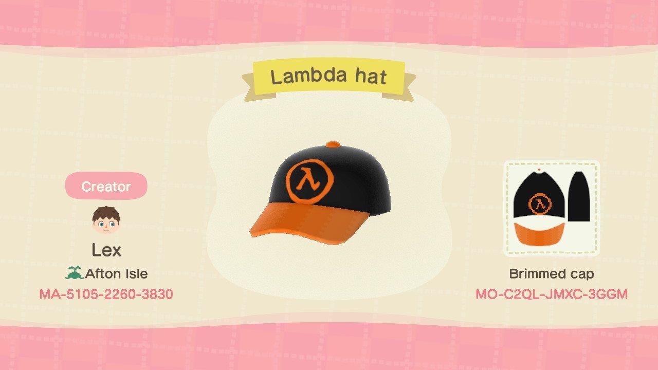 Animal Crossing Design Code: MO-C2QL-JMXC-3GGM Lambda hat