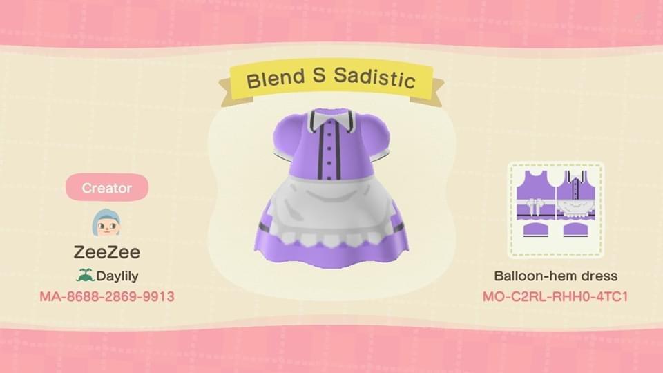Animal Crossing Design Code: MO-C2RL-RHH0-4TC1 Blend S Sadistic