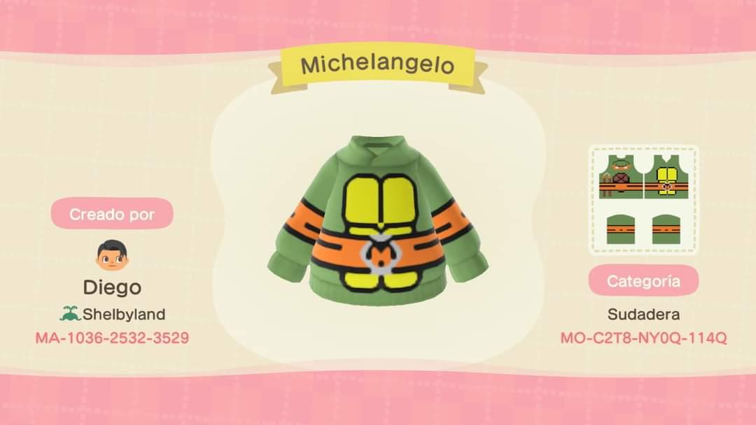 Animal Crossing Design Code: MO-C2T8-NY0Q-114Q TMNT Michelangelo