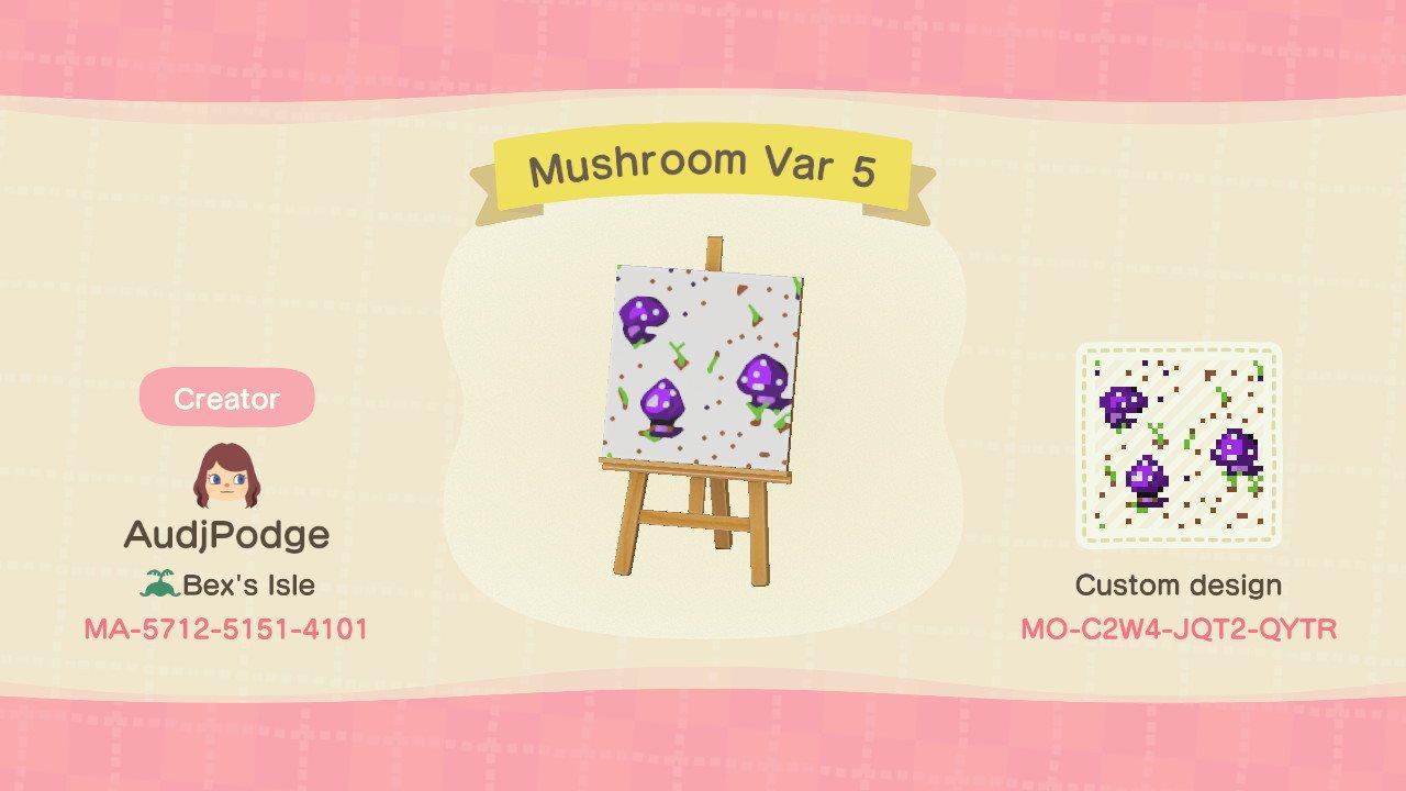 Animal Crossing Design Code: MO-C2W4-JQT2-QYTR Mushroom Var 5