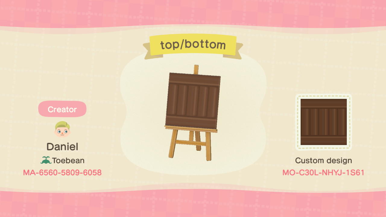 Animal Crossing Design Code: MO-C30L-NHYJ-1S61 Wooden Border