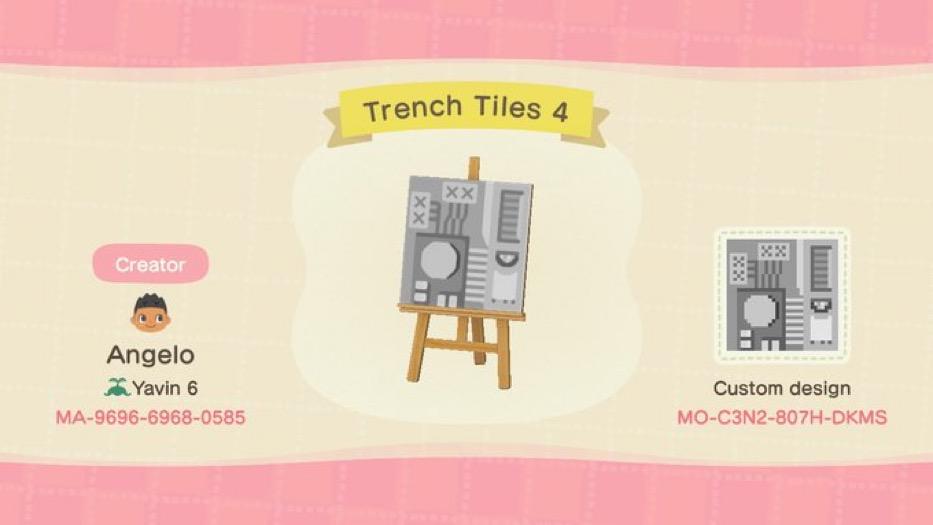 Animal Crossing Design Code: MO-C3N2-807H-DKMS Trench Tiles 4