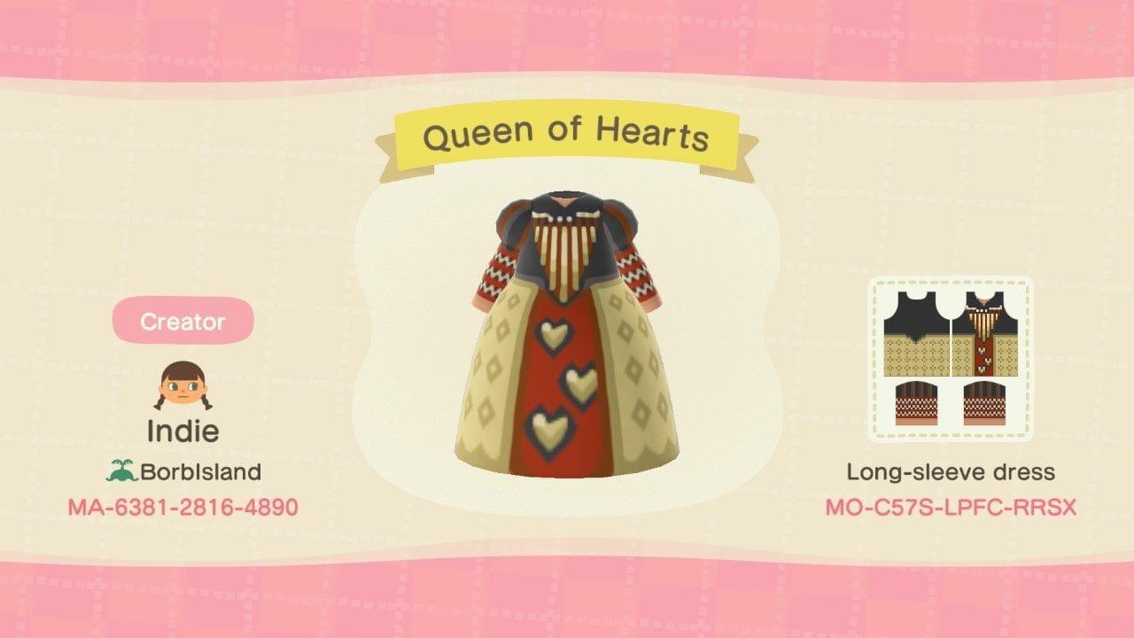 Animal Crossing Design Code: MO-C57S-LPFC-RRSX Queen of Hearts