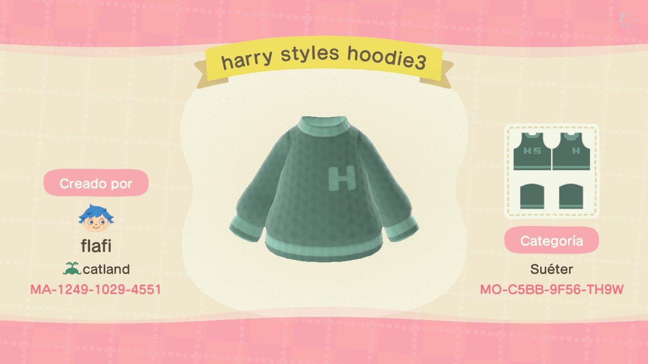Animal Crossing Design Code: MO-C5BB-9F56-TH9W Harry Styles green