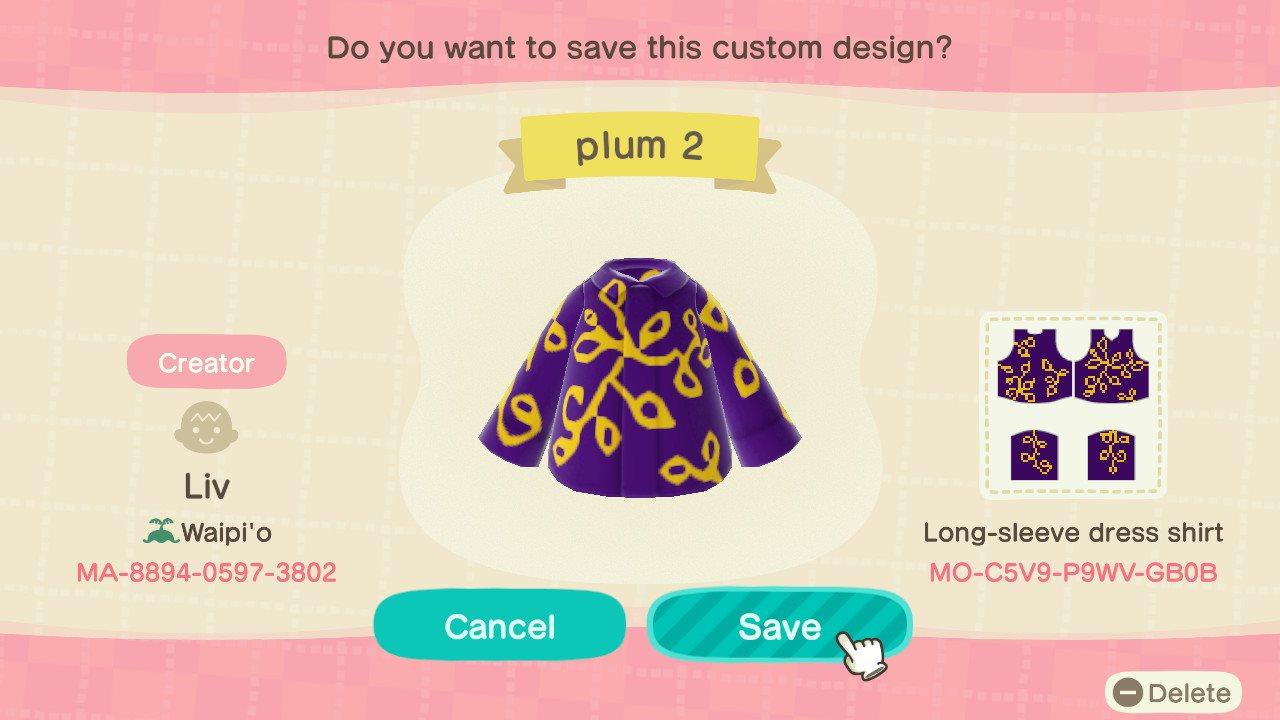 Animal Crossing Design Code: MO-C5V9-P9WV-GB0B Plum