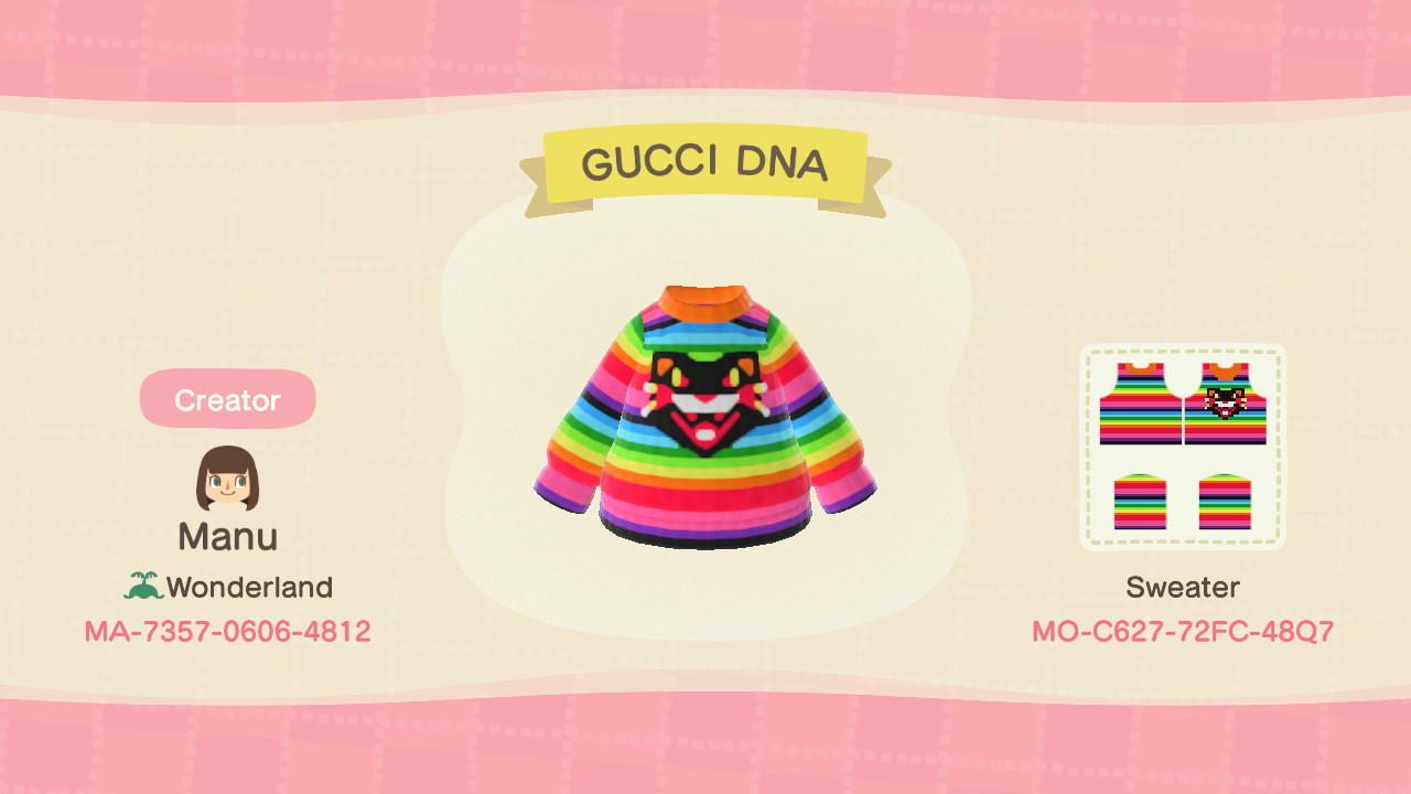 Animal Crossing Design Code: MO-C627-72FC-48Q7 BTS j-hope DNA gucci