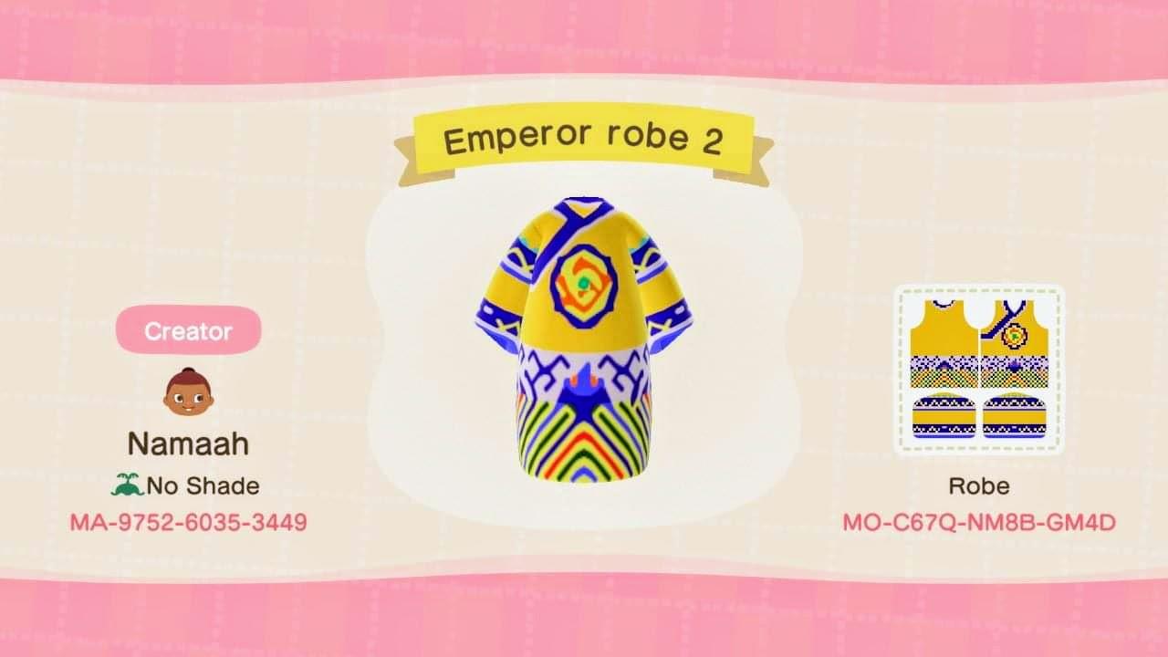 Animal Crossing Design Code: MO-C67Q-NM8B-GM4D Emperor robe 2