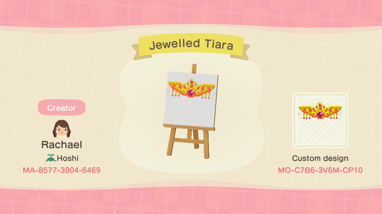Animal Crossing Design Code: MO-C7B6-3V6M-CP10 Jewelled Tiara
