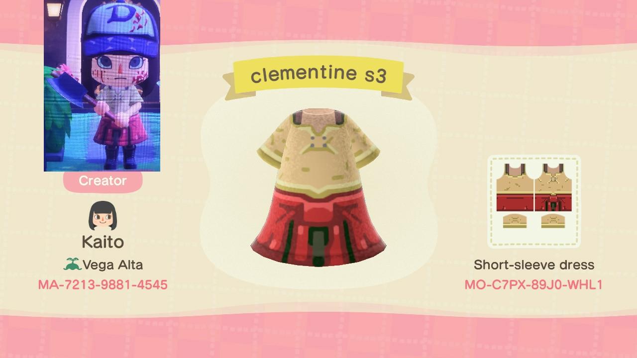 Animal Crossing Design Code: MO-C7PX-89J0-WHL1 Clementine S3