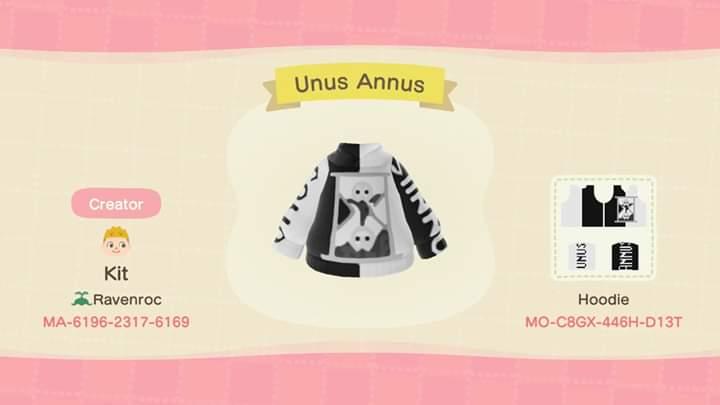 Animal Crossing Design Code: MO-C8GX-446H-D13T Unus Annus