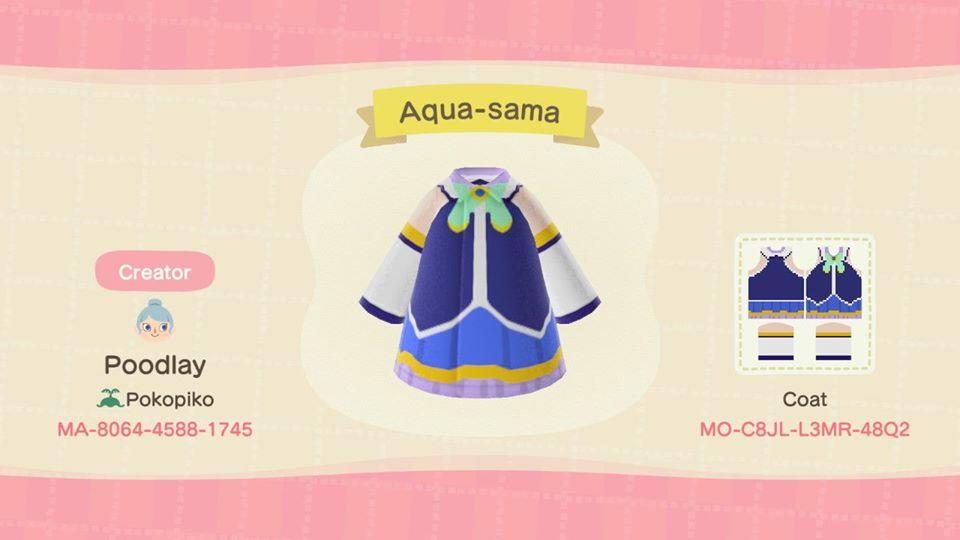 Animal Crossing Design Code: MO-C8JL-L3MR-48Q2 Aqua-sama