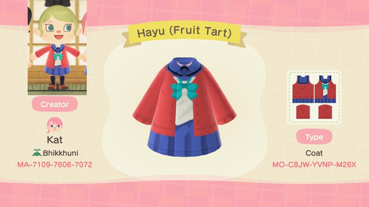 Animal Crossing Design Code: MO-C8JW-YVNP-M26X Hayu (Fruit Tart)
