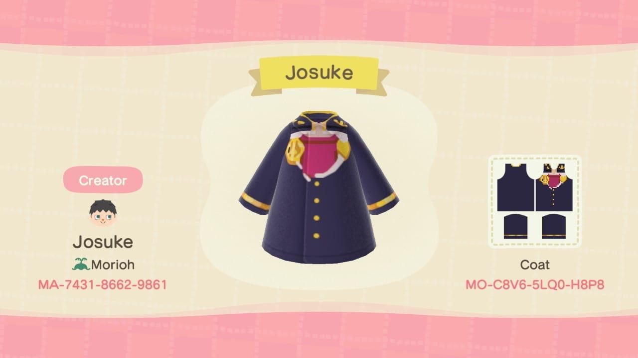Animal Crossing Design Code: MO-C8V6-5LQ0-H8P8 Josuke