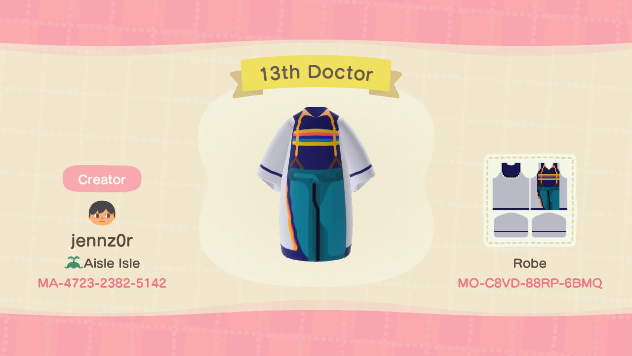 Animal Crossing Design Code: MO-C8VD-88RP-6BMQ 13th Doctor Who