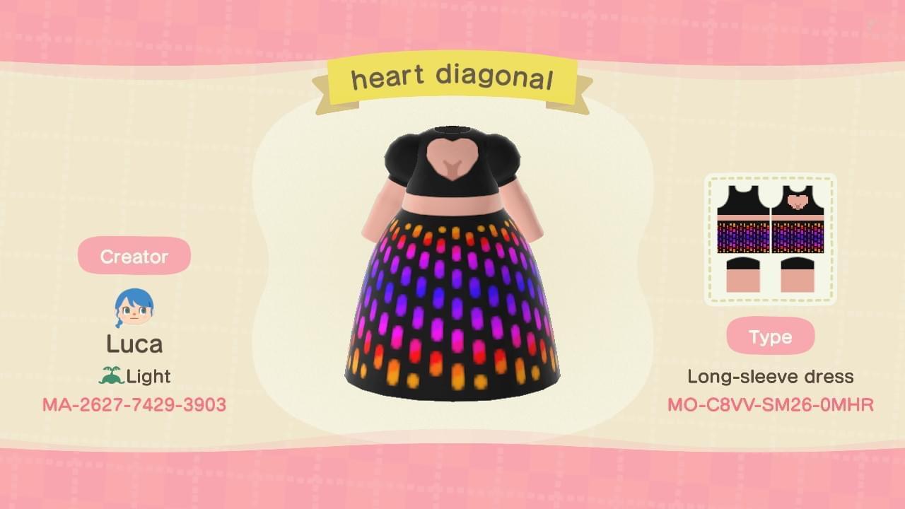 Animal Crossing Design Code: MO-C8VV-SM26-0MHR Heart Diagonal