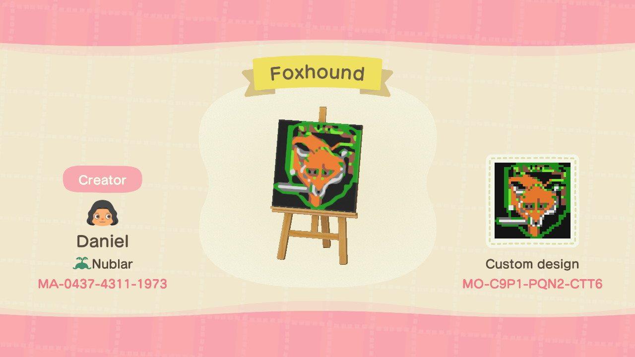 Animal Crossing Design Code: MO-C9P1-PQN2-CTT6 Foxhound