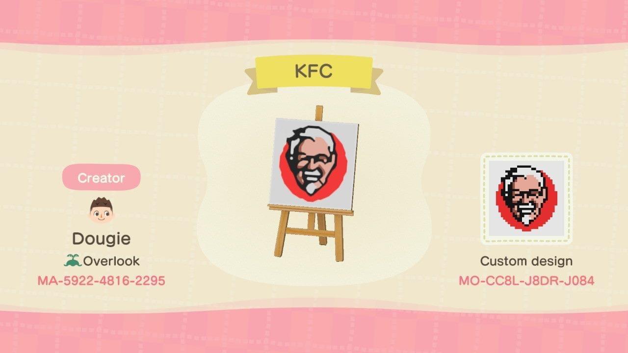 Animal Crossing Design Code: MO-CC8L-J8DR-J084 KFC